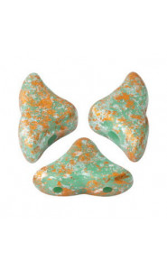 Les perles par Puca® Hélios beads Opaque green turquoise tweedy 63130/45703